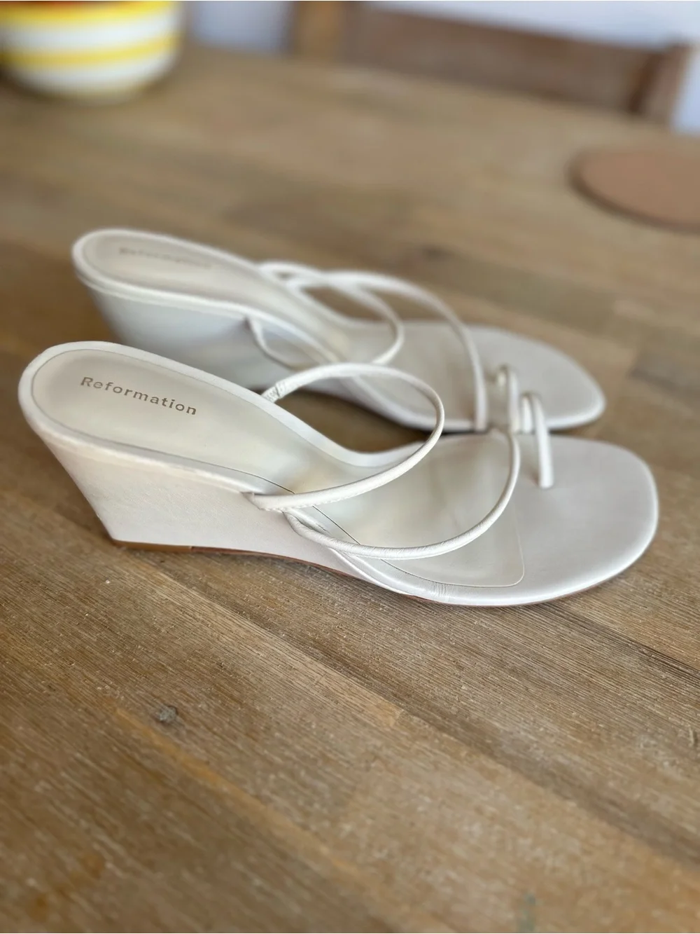 Jorgia Wedge Sandal - Almond Leather, Size 9.5